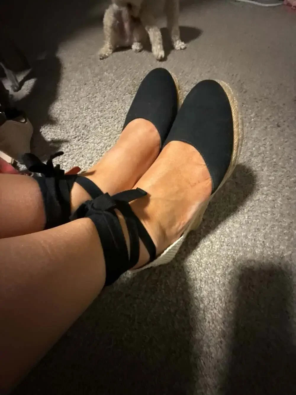 J.Crew Black Canvas Lace-Up Wedge Espadrilles